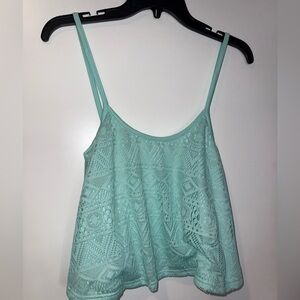 La Hearts Mint Green Crochet Camisole with Boxy Relaxed Fit